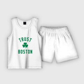 Детская пижама с шортами хлопок с принтом Trust Boston в Тюмени,  |  | basketball | game | nba | sport | баскетбол | баскетболист | бостон | игра | мяч | нба | спорт | спортсмен