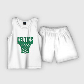 Детская пижама с шортами хлопок с принтом Celtics Dunk в Тюмени,  |  | basketball | game | nba | sport | баскетбол | баскетболист | бостон | игра | мяч | нба | спорт | спортсмен