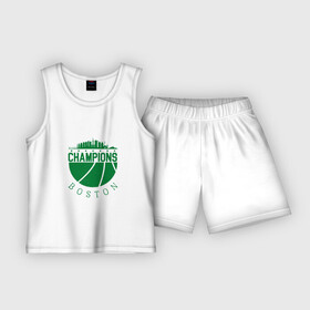 Детская пижама с шортами хлопок с принтом Champions  Boston в Тюмени,  |  | basketball | game | nba | sport | баскетбол | баскетболист | бостон | игра | мяч | нба | спорт | спортсмен