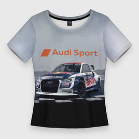 Женская футболка 3D Slim с принтом Ауди Спорт  Гоночная команда Audi sport  Racing team в Тюмени,  |  | audi | car | germany | power | racing | team | автомобиль | ауди | германия | гонка | мощь
