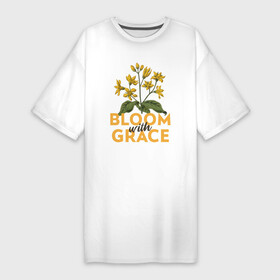 Платье-футболка хлопок с принтом Bloom with grace в Тюмени,  |  | вдохновенье | достоинство | комнатные | настроение | огород | полевые | растения | сад | садовод | счастье | цветение | цветок | цветы | экология