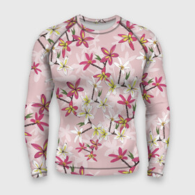 Мужской рашгард 3D с принтом Цветы Розовые Плюмерии в Тюмени,  |  | Тематика изображения на принте: flowers | букет | плюмерии | природа | растение | розовый | флора | цветы