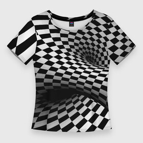 Женская футболка 3D Slim с принтом Геометрическая объёмная композиция  Авангард в Тюмени,  |  | 3d | abstraction | composition | geometry | абстракция | геометрия | композиция