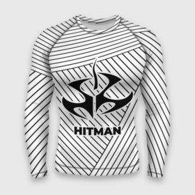 Мужской рашгард 3D с принтом Символ Hitman на светлом фоне с полосами в Тюмени,  |  | hitman | logo | глитч | игра | игры | лого | логотип | полосы | символ | хитман