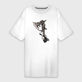 Платье-футболка хлопок с принтом Крутой боевой тату топор в Тюмени,  |  | Тематика изображения на принте: axe | battle axe | blade | боевой топор | оружие | славянский боевой топор | тату | топор | холодное оружие