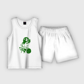 Детская пижама с шортами хлопок с принтом Go Celtics в Тюмени,  |  | basketball | game | nba | sport | баскетбол | баскетболист | бостон | игра | мяч | нба | спорт | спортсмен