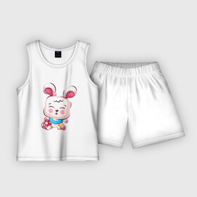 Детская пижама с шортами хлопок с принтом Малыш зайчонок в Тюмени,  |  | детеныш | детский | зайчонок | заяц | малыш
