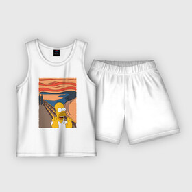 Детская пижама с шортами хлопок с принтом Гомер Симпсон Крик в Тюмени,  |  | gomer | homer | simpson | simpsons | барт симпсон | гомер | гомер симпсон | картина | крик | симпсон | симпсоны