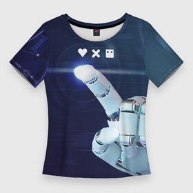 Женская футболка 3D Slim с принтом Love Death and Robots: кто мы в Тюмени,  |  | robot | robots | андроид | биоробот | будущее | искусственный интеллект | машина | механическая рука | разум | робот | роботы | рука | сериал | фантастика | фильм