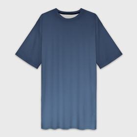 Платье-футболка 3D с принтом Gradient Dark Blue в Тюмени,  |  | абстракция | амбре | без дизайна | без лишнего | голубая | голубое | градиент | градиент и ничего лишнего | градиенты | на весну | на зиму | на каждый день | на лето | на осень | оттенки голубого