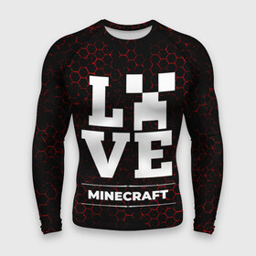 Мужской рашгард 3D с принтом Minecraft Love Классика в Тюмени,  |  | logo | love | minecraft | игра | игры | лого | логотип | майнкрафт | символ | соты