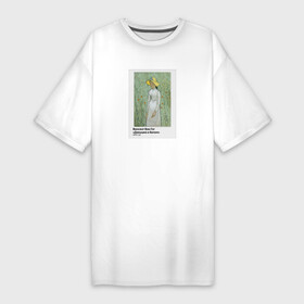 Платье-футболка хлопок с принтом Ван Гог Девушка в белом в Тюмени,  |  | ван гог | вангог | винсент ван гог | девушка в белом | звездная ночь | ирисы | искусство | картина | художник | художники