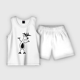 Детская пижама с шортами хлопок с принтом Танцующий лось в Тюмени,  |  | для детей | животные | звери | имя | интернет приколы | лось | любовь | мем | модный принт | новый мем | подарок | прикол | прикольный принт | принт | просто лось | тренд | футболка