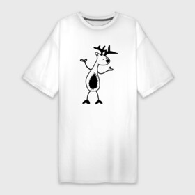 Платье-футболка хлопок с принтом Танцующий лось в Тюмени,  |  | для детей | животные | звери | имя | интернет приколы | лось | любовь | мем | модный принт | новый мем | подарок | прикол | прикольный принт | принт | просто лось | тренд | футболка