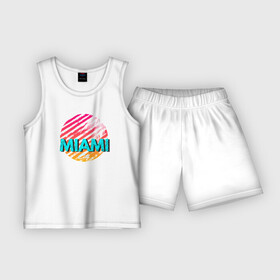 Детская пижама с шортами хлопок с принтом Майами Флорида в Тюмени,  |  | florida | miami | usa | майами | пляж | сша | флорида