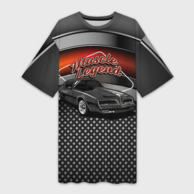 Платье-футболка 3D с принтом Muscle legend в Тюмени,  |  | muscle legend | авто | автомобиль | гонки | легенда | машина
