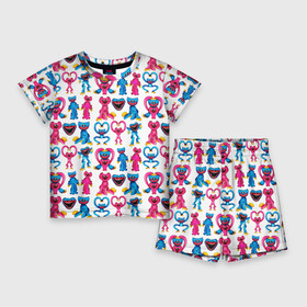 Детский костюм с шортами 3D с принтом POPPY PLAYTIME HAGGY WAGGY AND KISSY MISSY PATTERN в Тюмени,  |  | haggy waggy | kissy missy | poppy playtime | игра | кисси мисси | монстр | плэйтайм | попи плей тайм | попи плэй тайм | попиплейтам | попиплэйтайм | поппи плейтайм | поппиплэйтайм | розовы | хагги вагги | хаги ваги