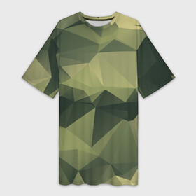 Платье-футболка 3D с принтом 3д полигоны  камуфляж в Тюмени,  |  | camouflage | геометрия | камуфляж | маскировка | ромбы