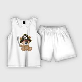 Детская пижама с шортами хлопок с принтом Мишка пират в Тюмени,  |  | ведведь | медвежонок | мишка | пират | плюшевый