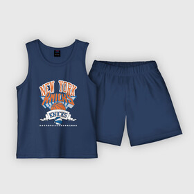 Детская пижама с шортами хлопок с принтом NEW YORK KNIKS NBA в Тюмени,  |  | basketball | champion | game | kniks | nba | new york | sport | team | usa | баскетбол | игра | мяч | нба | никс | нью йорк | спорт