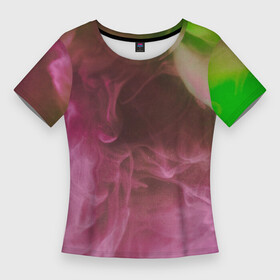 Женская футболка 3D Slim с принтом Неоновый дым  Розовый и зелёный в Тюмени,  |  | abstraction | art | artwork | colorful | colors | fog | neon | smoke | surrealism | абстракция | арт | дым | искусство | неон | разноцветный | сюрреализм | туман | цвета