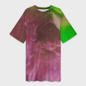 Платье-футболка 3D с принтом Неоновый дым  Розовый и зелёный в Тюмени,  |  | abstraction | art | artwork | colorful | colors | fog | neon | smoke | surrealism | абстракция | арт | дым | искусство | неон | разноцветный | сюрреализм | туман | цвета