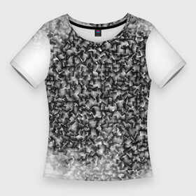 Женская футболка 3D Slim с принтом Квадратных хаос в Тюмени,  |  | абстракция | квадрат | квадратный мир | квадратный хаос | порядок в хаосе | упорядоченный беспорядок | хаос | черный квадрат