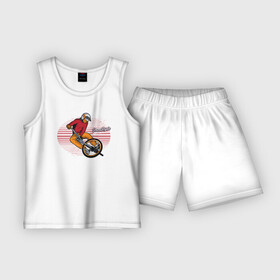 Детская пижама с шортами хлопок с принтом Велосипедист  экстрим в Тюмени,  |  | sport | вело | велосипед | велосипедист | спорт | экстрим