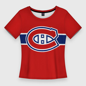 Женская футболка 3D Slim с принтом Монреаль Канадиенс Форма в Тюмени,  |  | montreal canadiens | nhl | монреаль канадиенс | нхл | хоккей