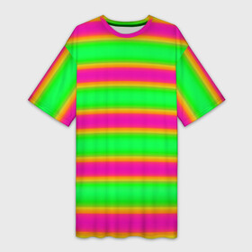 Платье-футболка 3D с принтом Зелено малиновые мягкие размытые полосы в Тюмени,  |  | crimson | green | striped pattern | горизонтальные полосы | зеленый | малиновый | полосатый узор