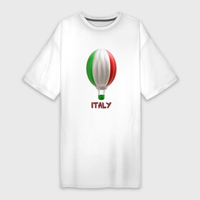 Платье-футболка хлопок с принтом 3d aerostat Italy flag в Тюмени,  |  | 3d | 3d aerostat | 3d aerostat italy flag | aerostat | air ballon | ballon | hot air ballon | italy | italy flag