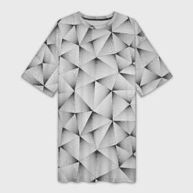Платье-футболка 3D с принтом Треугольная Решётка в Тюмени,  |  | abstraction | figure | geometry | isometric | pattern | shape | абстракция | геометрия | изометрический | решётка | треугольник | узор | фигура | форма