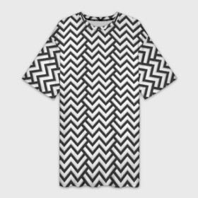 Платье-футболка 3D с принтом Чёрно Белый Зигзаг в Тюмени,  |  | abstraction | figure | geometry | isometric | pattern | shape | абстракция | белый | геометрия | зигзаг | изометрический | узор | фигура | форма | чёрный
