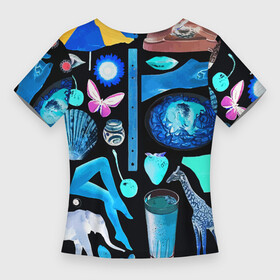 Женская футболка 3D Slim с принтом Underground pattern  Fashion 2099 в Тюмени,  |  | butterfly | cherry | diamond | elephant | eye | fashion | flower | giraffe | lips | pattern | shell | underground | бабочка | бриллиант | вишня | глаз | жираф | мода | ракушка | слон | узор | цветок