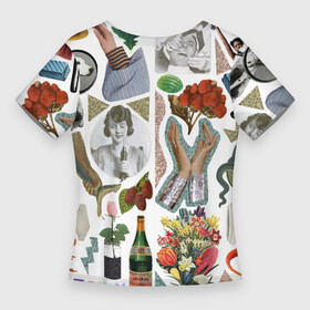 Женская футболка 3D Slim с принтом Underground vanguard pattern  fashion 2088 в Тюмени,  |  | bottle | bouquet | dalmatian | girl | hands | leaf | lizard | magnifier | pattern | raspberry | rose | snake | strawberry | underground | vanguard | vase | авангард | андеграунд | букет | бутылка | ваза | девушка | змея | клубника | лист | малина | 