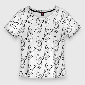 Женская футболка 3D Slim с принтом Корги (принт) в Тюмени,  |  | вельш | животные | корги | лапки | малыш | милота | мимими | мордочка | овчарка | орнамент | паттерн | пес | песик | порода | принт | собака | собачка | собачникам | собачники | уши | фауна | щенок