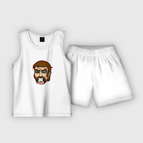 Детская пижама с шортами хлопок с принтом Джек горячая линия Маями арт в Тюмени,  |  | Тематика изображения на принте: арт | горячая | джек | линия | персонаж | принт