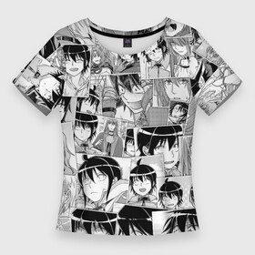 Женская футболка 3D Slim с принтом Tsuki ga Michibiku Isekai Douchuu pattern в Тюмени,  |  | Тематика изображения на принте: anime | isekai douchuu | makoto misumi | mio | tomoe | tsuki ga michibiku | аниме | анимэ | лунное путешествие | макото мисуми | мио | приведёт к новому миру | томоэ