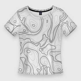 Женская футболка 3D Slim с принтом Топографическая Карта Гор в Тюмени,  |  | Тематика изображения на принте: map | topography | география | горы | земля | карта | суша | топография