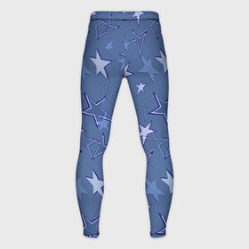 Мужские тайтсы 3D с принтом Gray Blue Star Pattern в Тюмени,  |  | gray blue | pattern | star | звездный узор | звезды | серый | синий