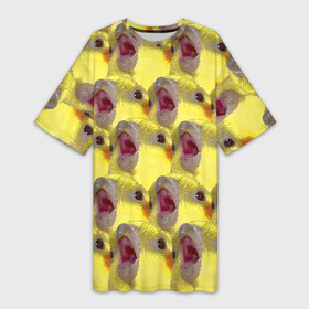 Платье-футболка 3D с принтом Попугай Корелла Орёт  Мем в Тюмени,  |  | животные | корелла | мем | попугай | попугай кричит | птицы