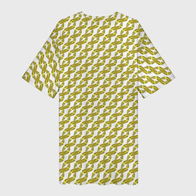 Платье-футболка 3D с принтом Золотой блестящий орнамент в Тюмени,  |  | блестящий | желтый | золотой | кольца | кольчуга | орнамент | узор