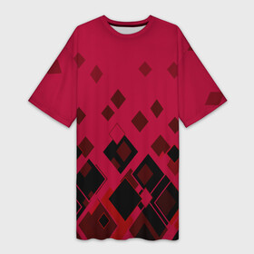 Платье-футболка 3D с принтом Геометрический узор в красно черных тонах в Тюмени,  |  | Тематика изображения на принте: black | diamonds | fashion | geometric print | red | геометрический узор | красно черный | красный | ромбы | фигуры | черный
