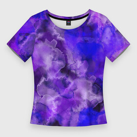 Женская футболка 3D Slim с принтом Космический хаос в Тюмени,  |  | клякса | космос | краска | облака | хаос
