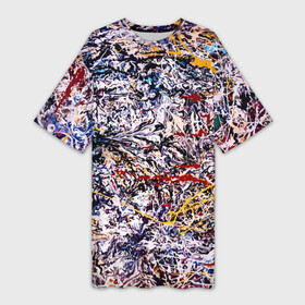 Платье-футболка 3D с принтом Холст забрызганный краской  Fashion trend в Тюмени,  |  | abstraction | art | fashion | paint | splashes | vanguard | абстракция | авангард | брызги | искусство | краска | мода