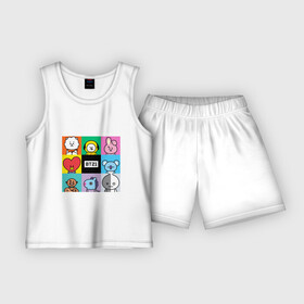 Детская пижама с шортами хлопок с принтом BT21  BTS  к поп в Тюмени,  |  | bt21 | bts | chimmy | cooky | koya | mang | rj | shooky | tata | van
