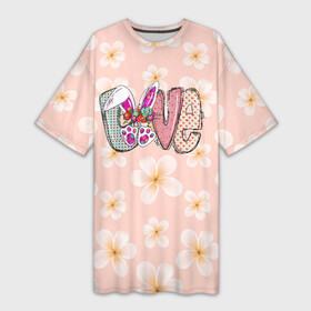 Платье-футболка 3D с принтом Буквы Love  детский стиль в Тюмени,  |  | love | буквы | детский | лов | любовь