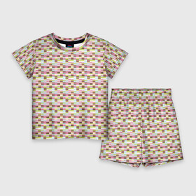 Детский костюм с шортами 3D с принтом Паттерн Кирпичики в Тюмени,  |  | Тематика изображения на принте: абстрактные | абстракция | геометрия | классика | классические | нейтральные | спокойные | узор | узоры