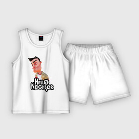 Детская пижама с шортами хлопок с принтом Hello Neighbor  Привет сосед Ник Рот в Тюмени,  |  | Тематика изображения на принте: hello neighbor | видеоигра | игра | ник рот | привет сосед | сосед | теодор питерсон