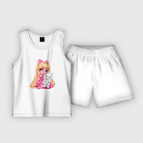 Детская пижама с шортами хлопок с принтом Маленькая принцесса в Тюмени,  |  | Тематика изображения на принте: девочка | детский | крылья | милая | ребенок